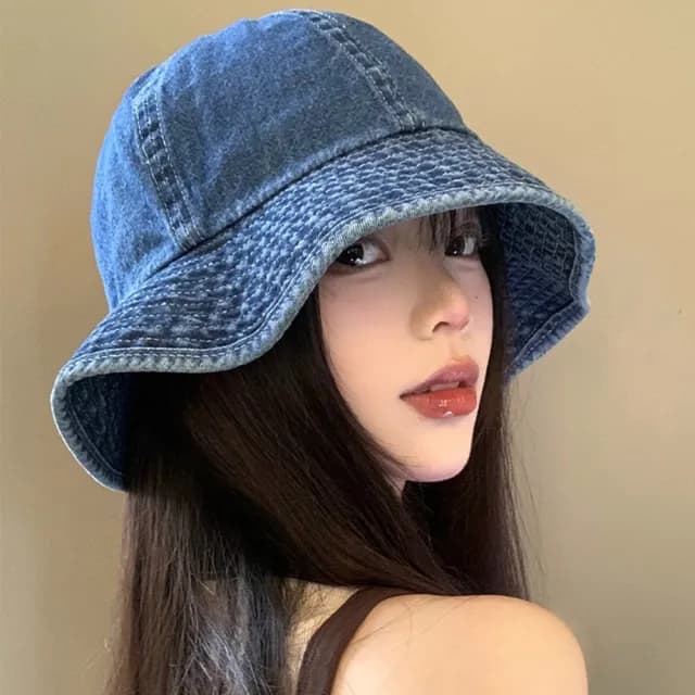 【LEEHER】父親節禮物 牛仔漁夫帽/漁夫帽/牛仔帽/帽子/日系帽子/大頭圍/遮陽帽/百搭/女生帽子/甜酷/男女通