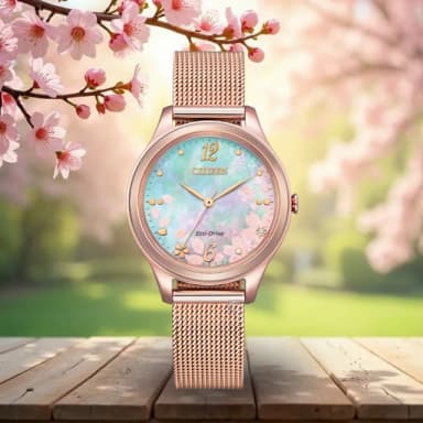 【CITIZEN 星辰】Eco-Drive 櫻花限定 光動能 女錶 手錶(EM0508-80D/錶徑 32mm)