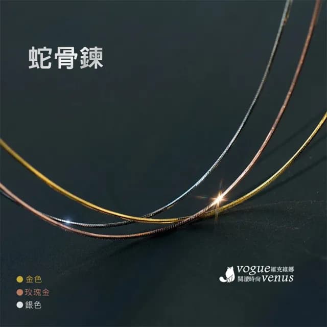 【維克維娜】細版蛇骨練單鍊925純銀項鍊