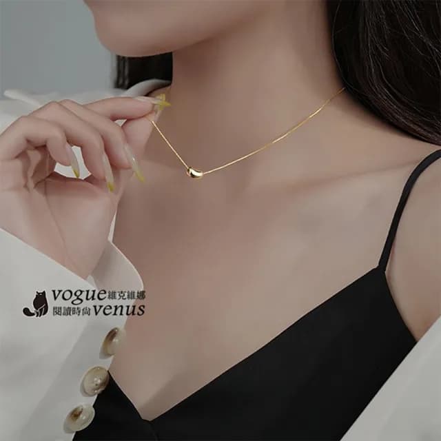 【維克維娜】相思豆方盒鍊925純銀項鍊