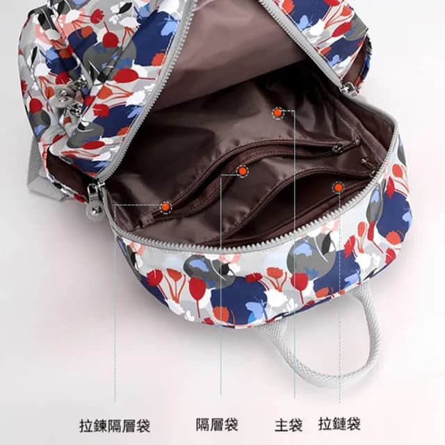 【MoonDy】情人節禮物 包包 媽媽包 女士雙肩包 輕便背包 書包 大容量後背包 休閒背包 印花後背包 多隔層包