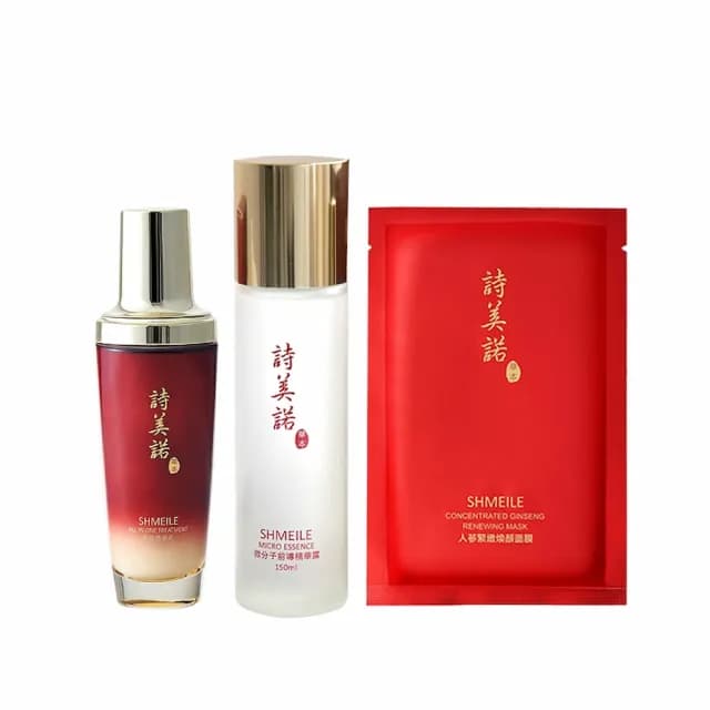 【詩美諾】高級東方人蔘草本保濕賦活精選六件組(精華乳100ml+精華露150ml+面膜28ml*4片)