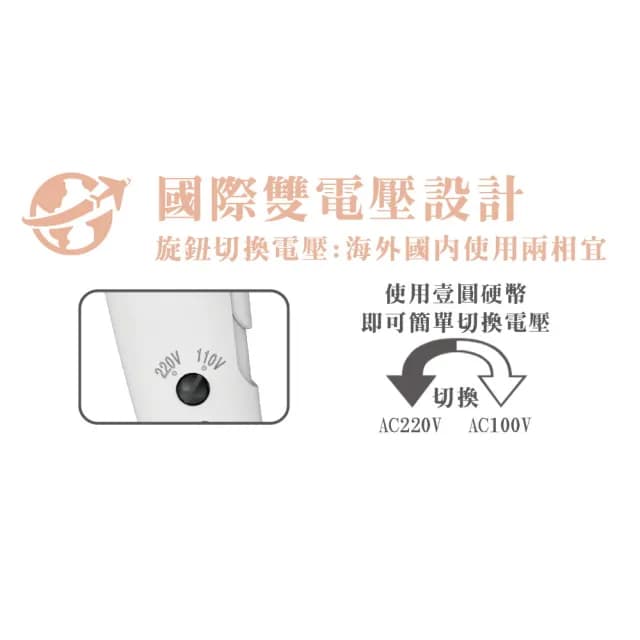 【達新牌】國際雙壓 負離子折疊吹風機 雙電壓 110V 220V 附收納袋(FD-180)