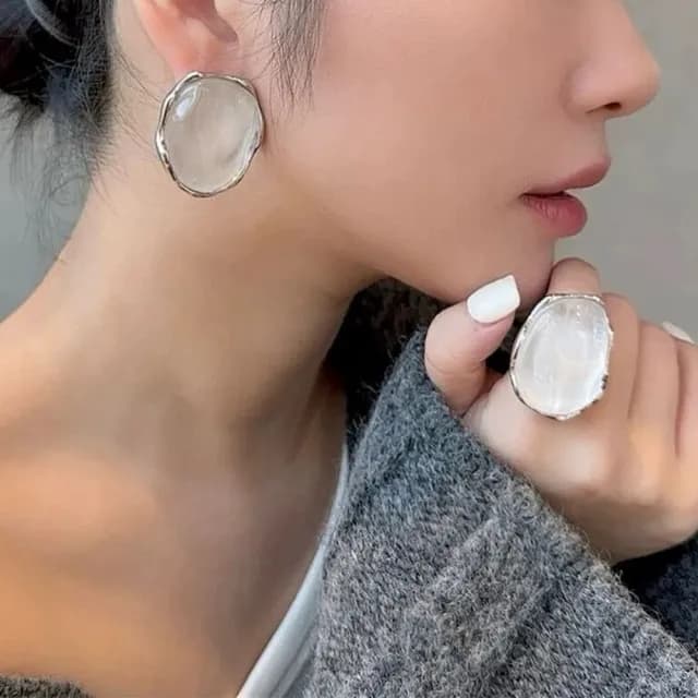 【MoonDy】飾品 耳環 戒指 女生耳環 戒指女 禮物 耳釘 可調節戒指 高級感 氣質耳環 閨蜜戒