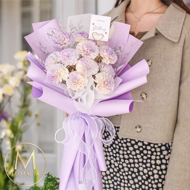【Floral M】紫戀巴黎擴香花束(乾燥花/母親節花束/母親節禮物/母親節花禮/擴香花束)