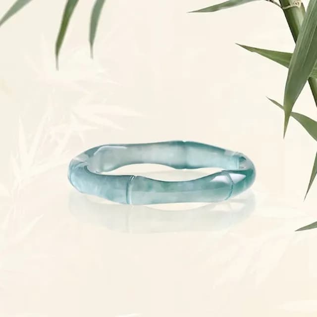 【Penny珮妮】A貨翡翠藍水竹節高升 指環戒指 4尺寸可選(母親節 交換禮物  生日禮 情人節 尾牙 新年 結婚)