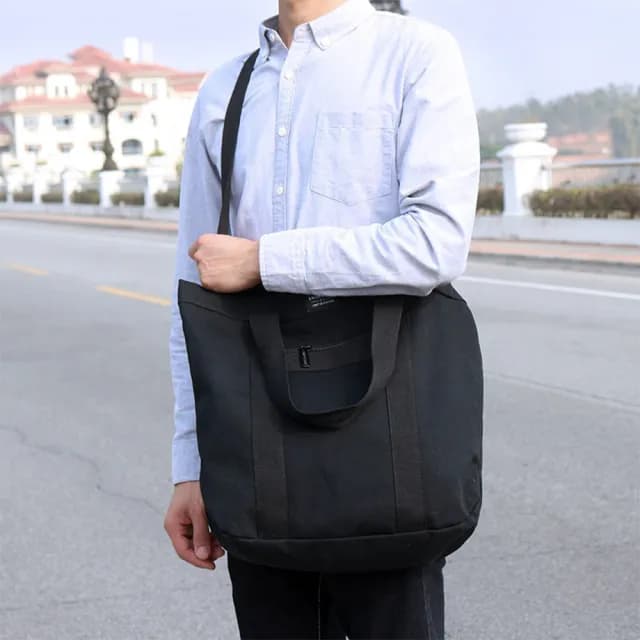 【LEEHER】父親節禮物 帆布側背包/休閒單肩包/包包/手提包/男斜背包/大學生包包/a4包/帆布包/黑色包包/日系