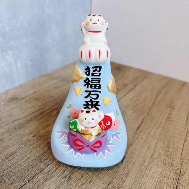 【Ciao Li 僑俐】日本京都招福萬來招財貓擺件13.5cm(富士山加招財貓 送禮 入厝 開店禮 擺件 招財擺飾品)