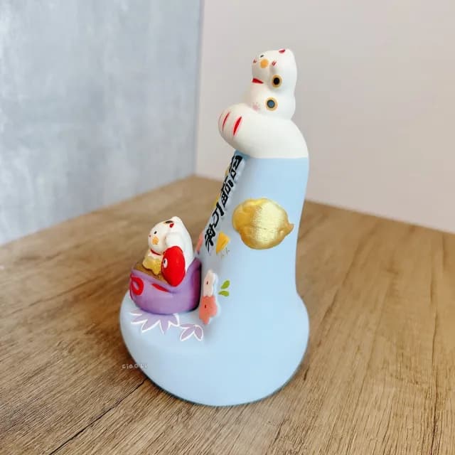 【Ciao Li 僑俐】日本京都招福萬來招財貓擺件13.5cm(富士山加招財貓 送禮 入厝 開店禮 擺件 招財擺飾品)