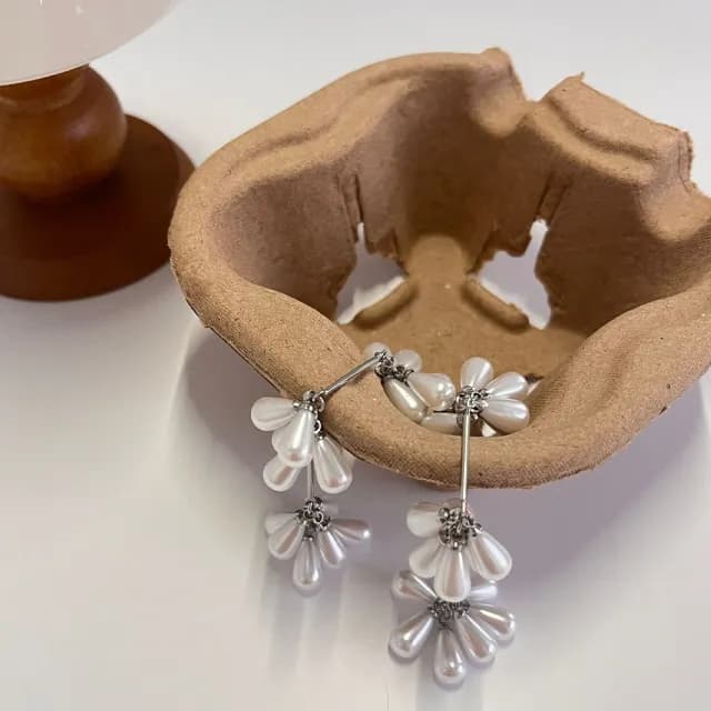 【MoonDy】情人節禮物 飾品 耳環 項鍊 女生耳環 項鍊女 珍珠項鍊 垂墜耳環 韓風 花朵 串珠 珍珠耳環 耳夾耳
