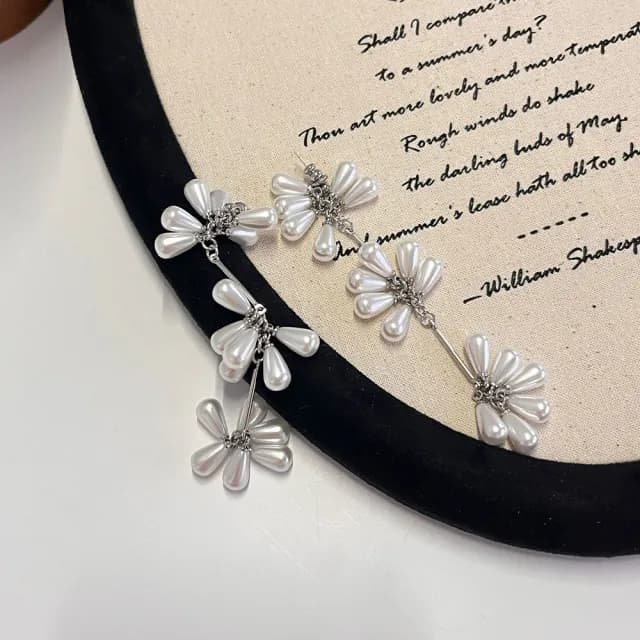 【MoonDy】飾品 耳環 項鍊 女生耳環 項鍊女 珍珠項鍊 垂墜耳環 韓風 花朵 串珠 珍珠耳環
