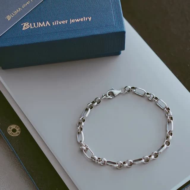 【BLUMA】男生925純銀手鏈  無懼純銀手鍊(個性 簡約 紳士 時尚男士 男生禮物 男女對鍊 情人節禮