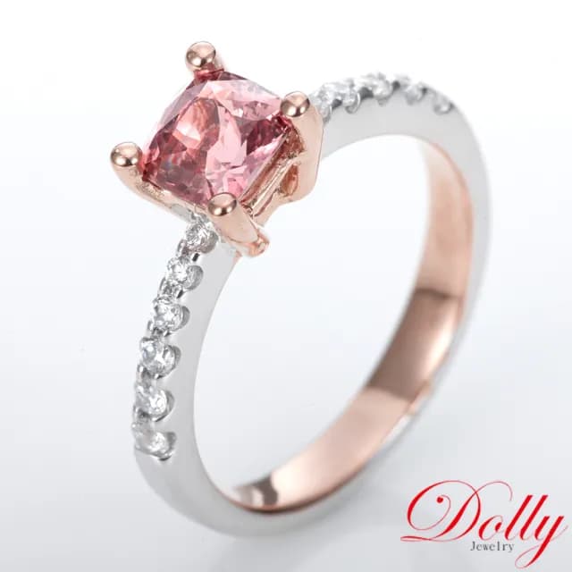 【DOLLY】1克拉 無燒斯里蘭卡蓮花藍寶石18K金鑽石戒指-002(母親節 長輩送禮 交換禮物首選)