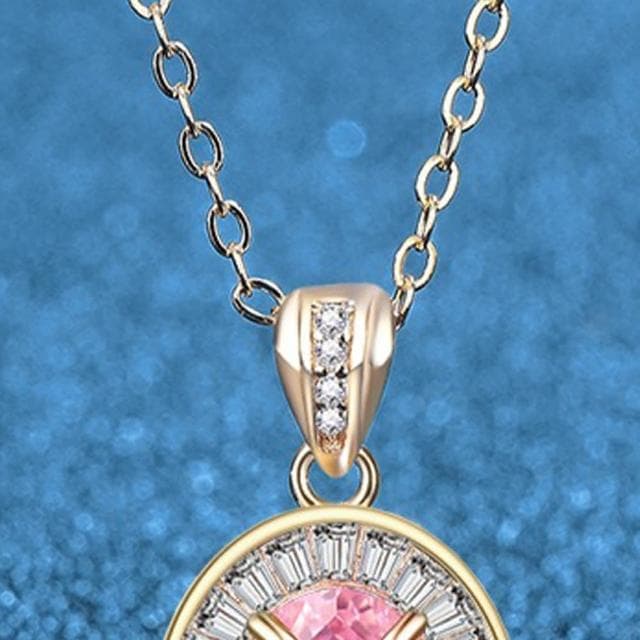 【KT DADA】純銀項鍊 吊飾 鎖骨鏈 銀飾 藍色項鏈 項鍊 女生項鍊 韓國飾品 禮物 吊墜 925 粉紅色 小眾設計