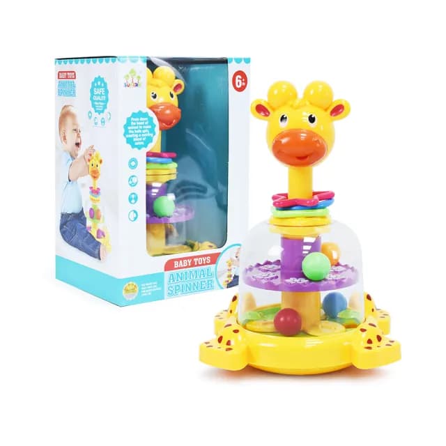 【Playful Toys 頑玩具】旋轉長頸鹿(益智 早教 啟蒙 感覺統合 嬰兒玩具 教育教材 彌月禮物)