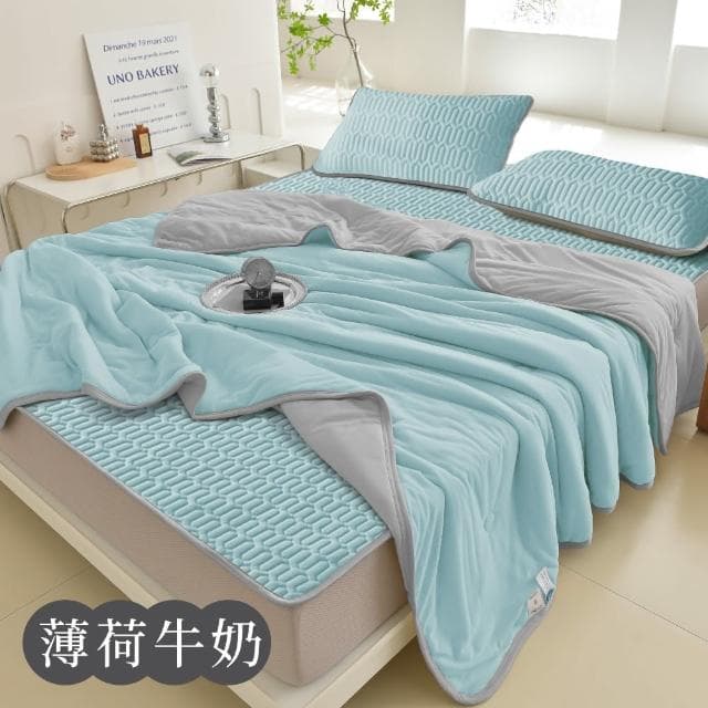 【DeKo岱珂】馬卡龍乳膠墊冰被枕套組 石墨烯添加 交換禮物(單/雙/加大均一價)