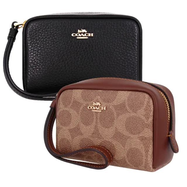 【COACH】新款馬車LOGO 全皮革 迷你可愛 零錢包 / 手拿包(多色任選)