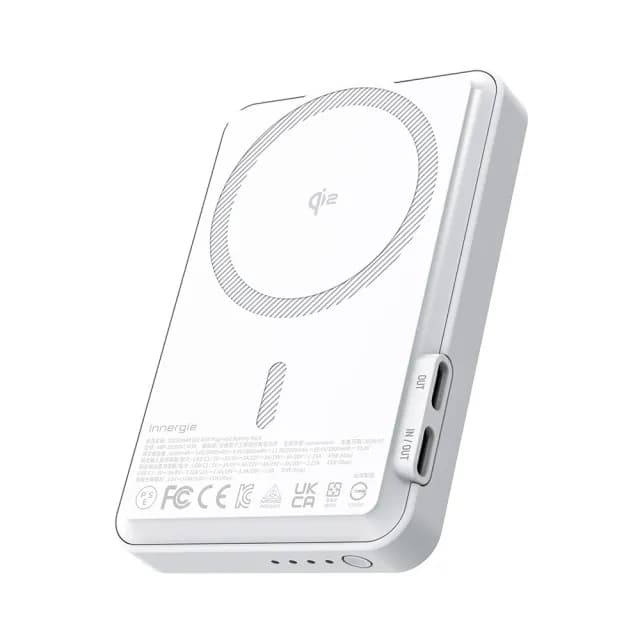 【Innergie】Qi2 10200mAh 45W 2孔 磁吸行動電源 白(一年全球保固)