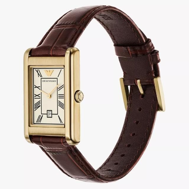 【EMPORIO ARMANI】亞曼尼 復古方形日期手錶-25mm 母親節 送禮 禮物(AR11665)
