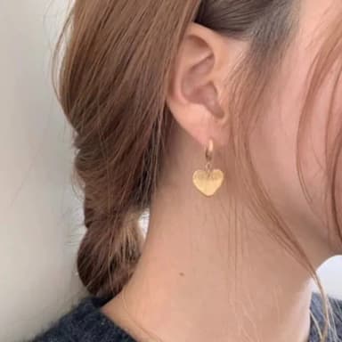 【LEESA】大愛心耳環\愛心\耳環女\復古\小眾設計\磨砂熔岩\桃心吊墜\耳釘垂墜\交換禮物\禮物\小