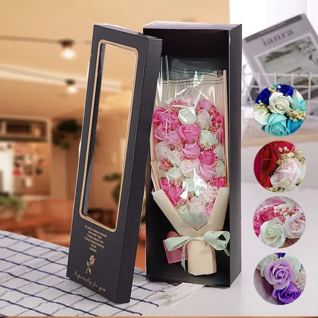 【VENCEDOR】33朵仿真香皂花(浪漫送禮必買首選 玫瑰花束 情人節花束 生日花束 週年紀念-1入)