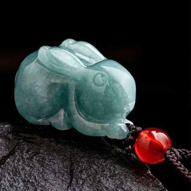 【MoonDy】玉兔項鍊 翡翠 玉石 玉佩 玉墜 兔子項鍊 飾品 吊墜 招財項鍊 開運項鍊 項鍊情侶 女項鍊 禮物