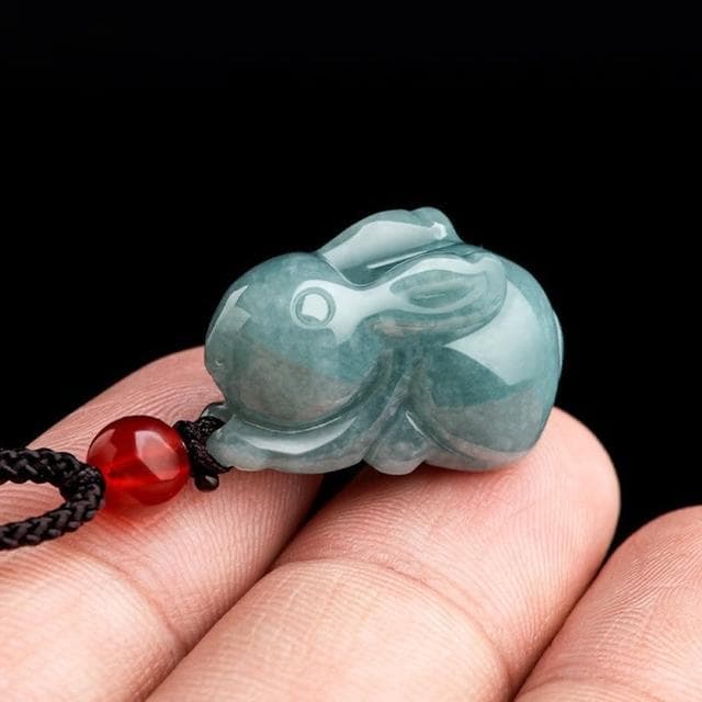 【MoonDy】玉兔項鍊 翡翠 玉石 玉佩 玉墜 兔子項鍊 飾品 吊墜 招財項鍊 開運項鍊 項鍊情侶 女項鍊 禮物