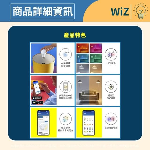 【Philips 飛利浦】3入組 WiZ LED 13W E27 110V APP 遠端手機控制 可調色調光 全彩燈泡 智能 球泡燈(PW019)