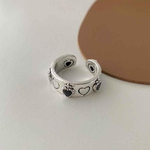【LEEHER】銀戒指/韓版飾品/S925純銀/鋯石戒指/小紅書/復古戒指/愛心戒指/小眾設計/戒指女生/生日禮物