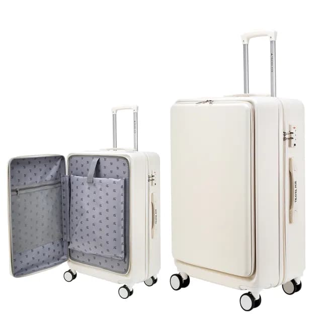 【TRAVEL FOX 旅狐】26吋簡約前開拉鍊行李箱