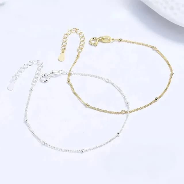 【維克維娜】圓珠馬鞭鍊925純銀手鍊