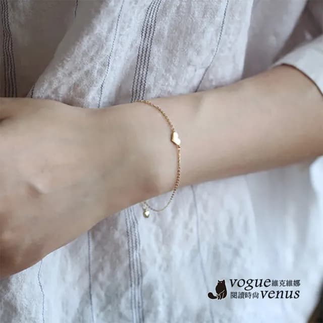 【維克維娜】簡約愛心925純銀手鍊