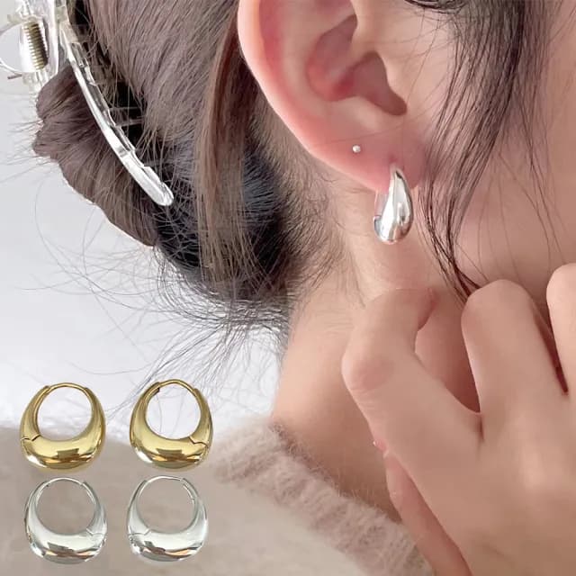 【MoonDy】耳環女 925 純銀耳環 耳飾 簡約耳環 正韓耳環 金色耳環 ins風 耳扣 個性耳環 女