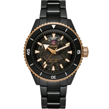 【Rado 雷達表 官方授權】庫克船長高科技陶瓷鏤空機械錶-43mm R03推薦 送禮 禮物 推薦(R32127162)