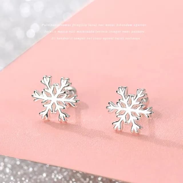 【韓系精品】S999純銀雪花轉珠耳環1對(足銀 耳針 耳釘 耳扣 耳墜 飾品 耳飾 女生 配件 生日禮物)