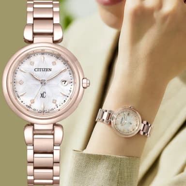 【CITIZEN 星辰】XC 水耀光 光動能鈦金屬電波女錶-29mm 母親節 禮物 送禮(ES9467-71Y)