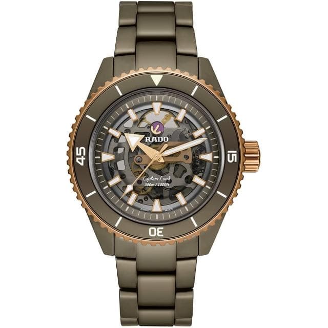 【Rado 雷達表 官方授權】庫克船長高科技陶瓷鏤空機械錶-43mm R03推薦 送禮 禮物 推薦(R32150162)
