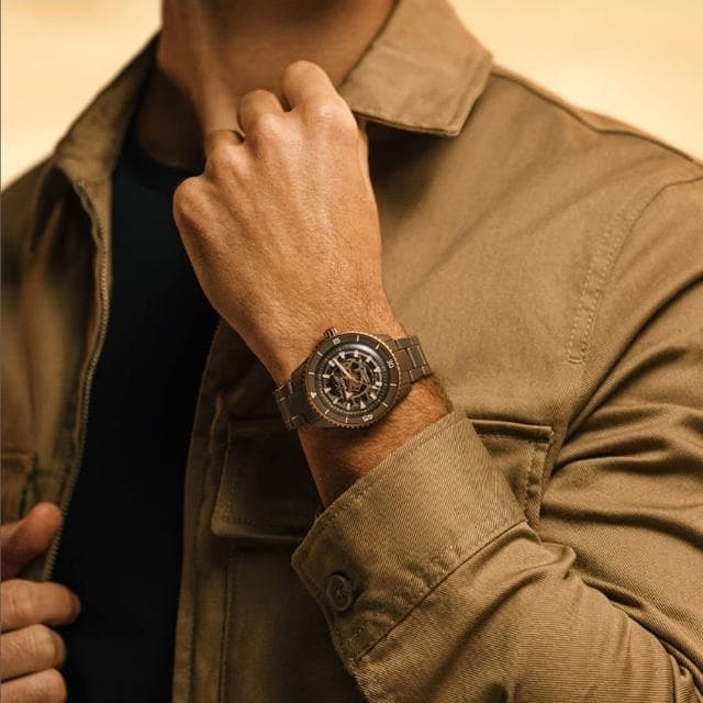 【Rado 雷達表 官方授權】庫克船長高科技陶瓷鏤空機械錶-43mm R03推薦 送禮 禮物 推薦(R32150162)
