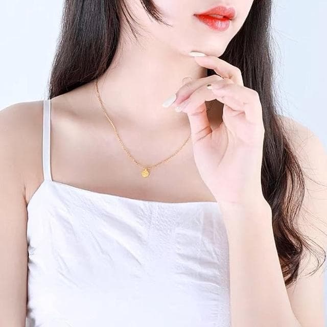 【Penny珮妮】黃金999迷你福牌吊墜項鍊(母親節 送女友 交換禮物 生日禮物 情人節 尾牙 新年 結婚)