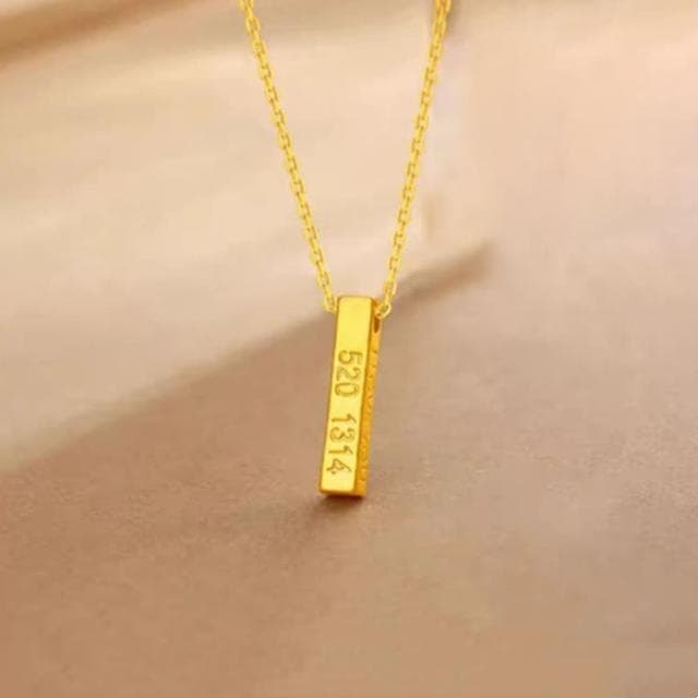 【Penny珮妮】黃金999一生一世我愛你迷你金柱金磚項鍊吊墜(交換禮物 送女友 生日 情人節 尾牙 新年 結婚)