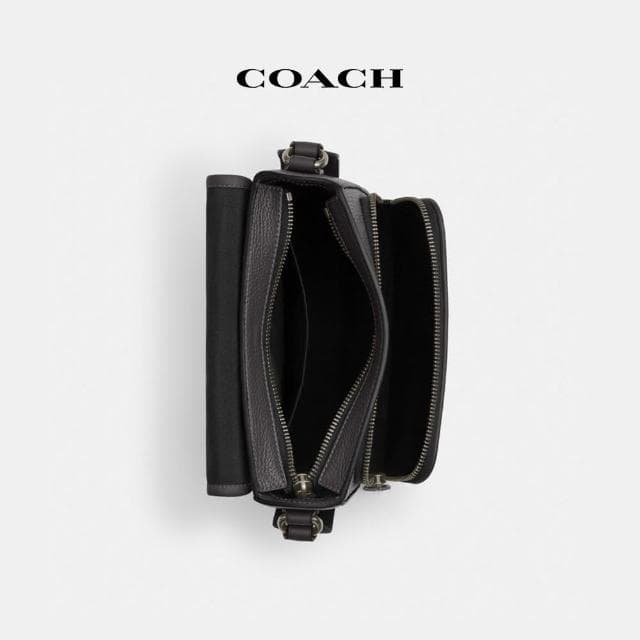【COACH】蔻馳官方直營 SULLIVAN翻蓋斜背手袋-QB/石墨色(CY800)
