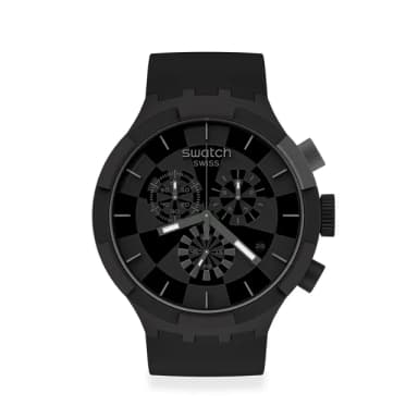 【SWATCH】CHECKPOINT BLACK 大錶面手錶/男錶/女錶/瑞士製造 SB02B400(47mm)