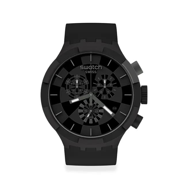 【SWATCH】CHECKPOINT BLACK 大錶面手錶/男錶/女錶/瑞士製造 SB02B400(47mm)