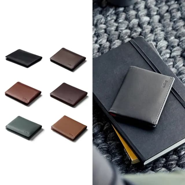 【Bellroy 官方直營】Slim Sleeve 真皮翻蓋鈔票錢包(經典黑)