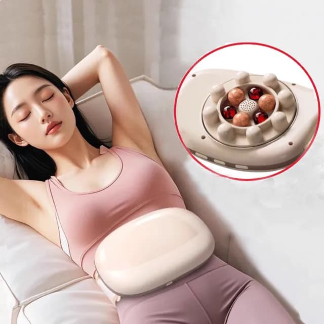 電動砭石揉腹儀(雙向深度腹部按摩器 推脂腰帶 穴位按摩  按摩腹部 母親節禮物)