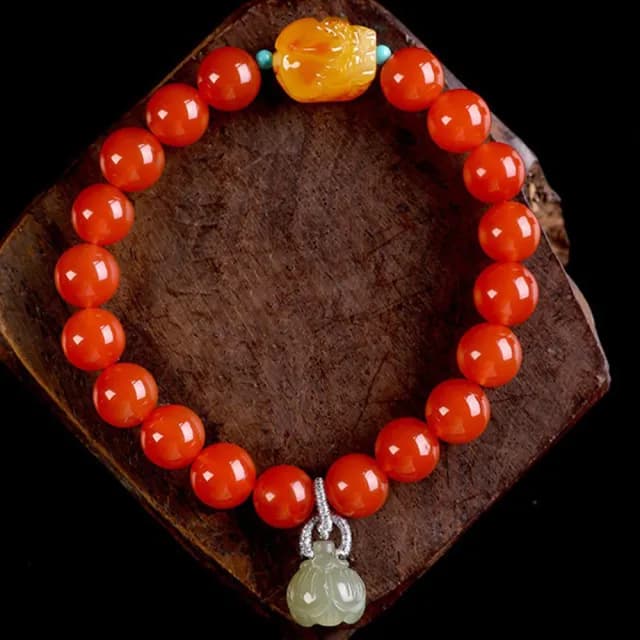 【MoonDy】雙11 手鍊 南紅手鍊 飾品 玉石手鍊 蜜蠟☆貅 手串 單圈手鍊 玉手鍊 圓珠手鍊 貔貅手