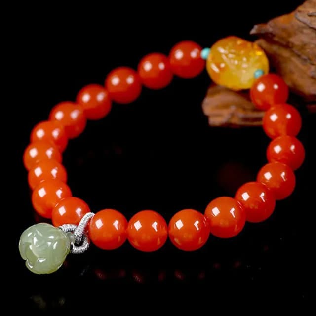 【MoonDy】雙11 手鍊 南紅手鍊 飾品 玉石手鍊 蜜蠟☆貅 手串 單圈手鍊 玉手鍊 圓珠手鍊 貔貅手