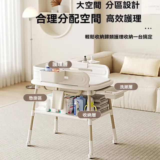 【歐德沐】多功能護理台 母嬰級用材 強力承重 科學分區儲物(嬰兒床 寶寶換衣台 尿布台 預購15天)
