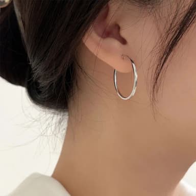 【LEESA】大圓圈耳環\大圈耳環\耳環\女生耳環\生日禮物\耳環女\飾品\純銀耳環\耳圈\大耳環\耳夾