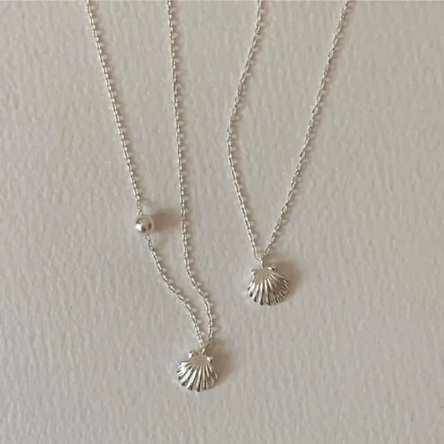 【MoonDy】項鍊女 簡約ins風 項鍊 女生項鍊 925 純銀 18k 金 情侶項鍊 貝殼項鍊 珍珠項鍊 女生